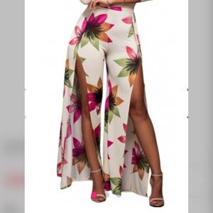 High waist floral pants