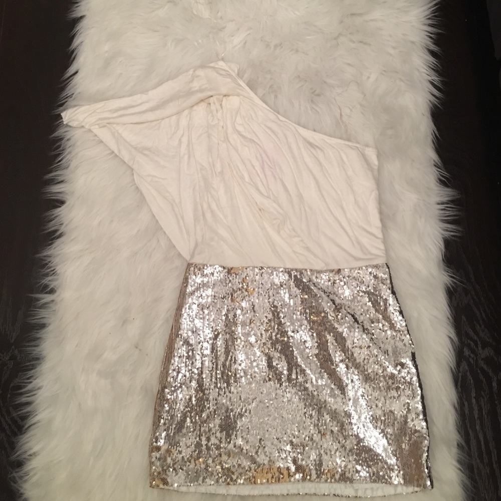 Mini one shoulder sparkly dress . New with tags