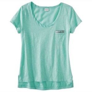 NWOT Merona Scoop neck teal t-shirt
