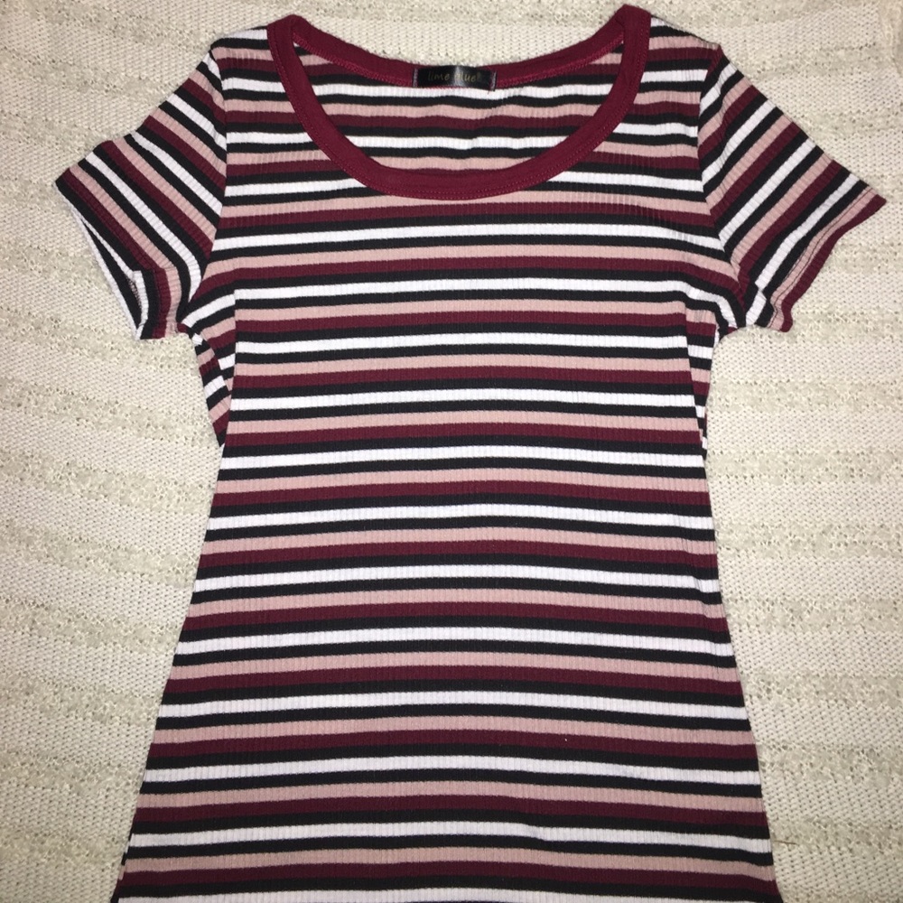 Striped T-shirt.