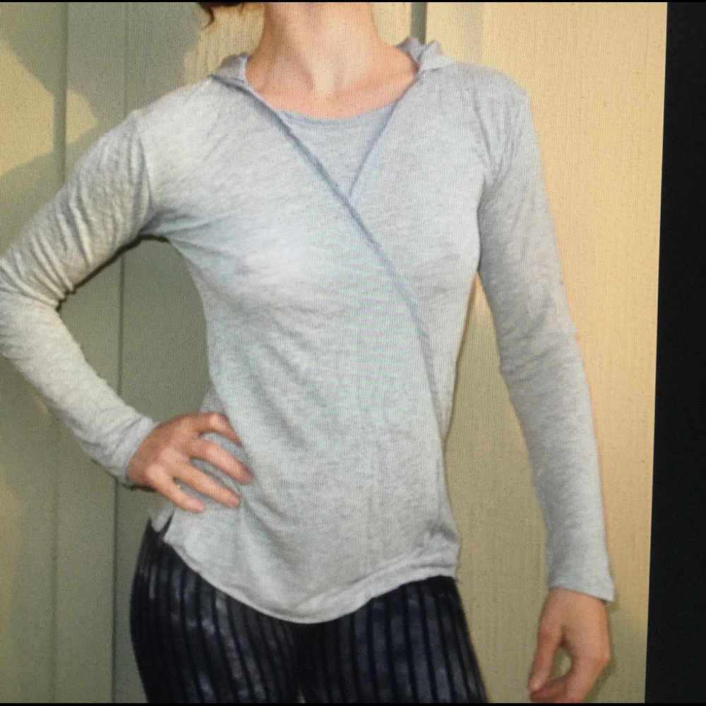 NEW Splendid Girls Grey & Silver Hooded Shirt M 12