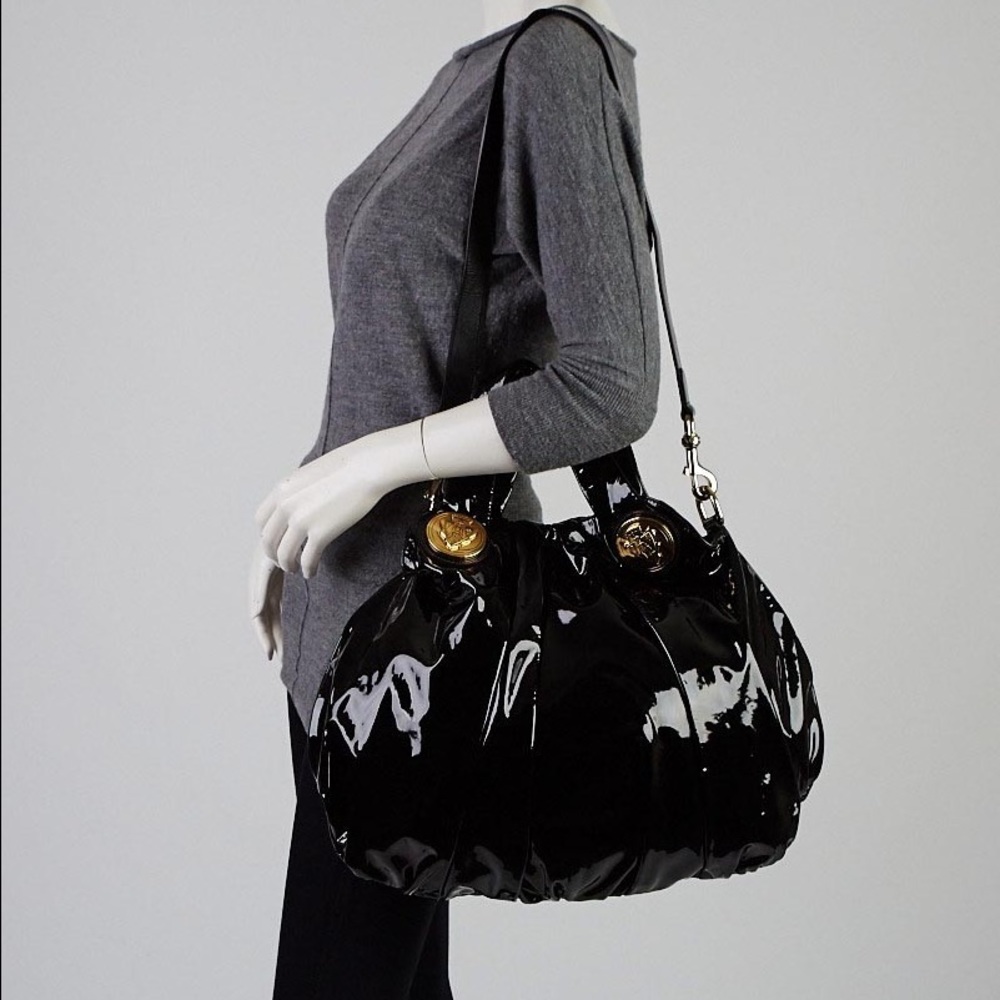 Gucci - Patent Leather Hysteria Handle Bag, Black - Picture 2 of 5