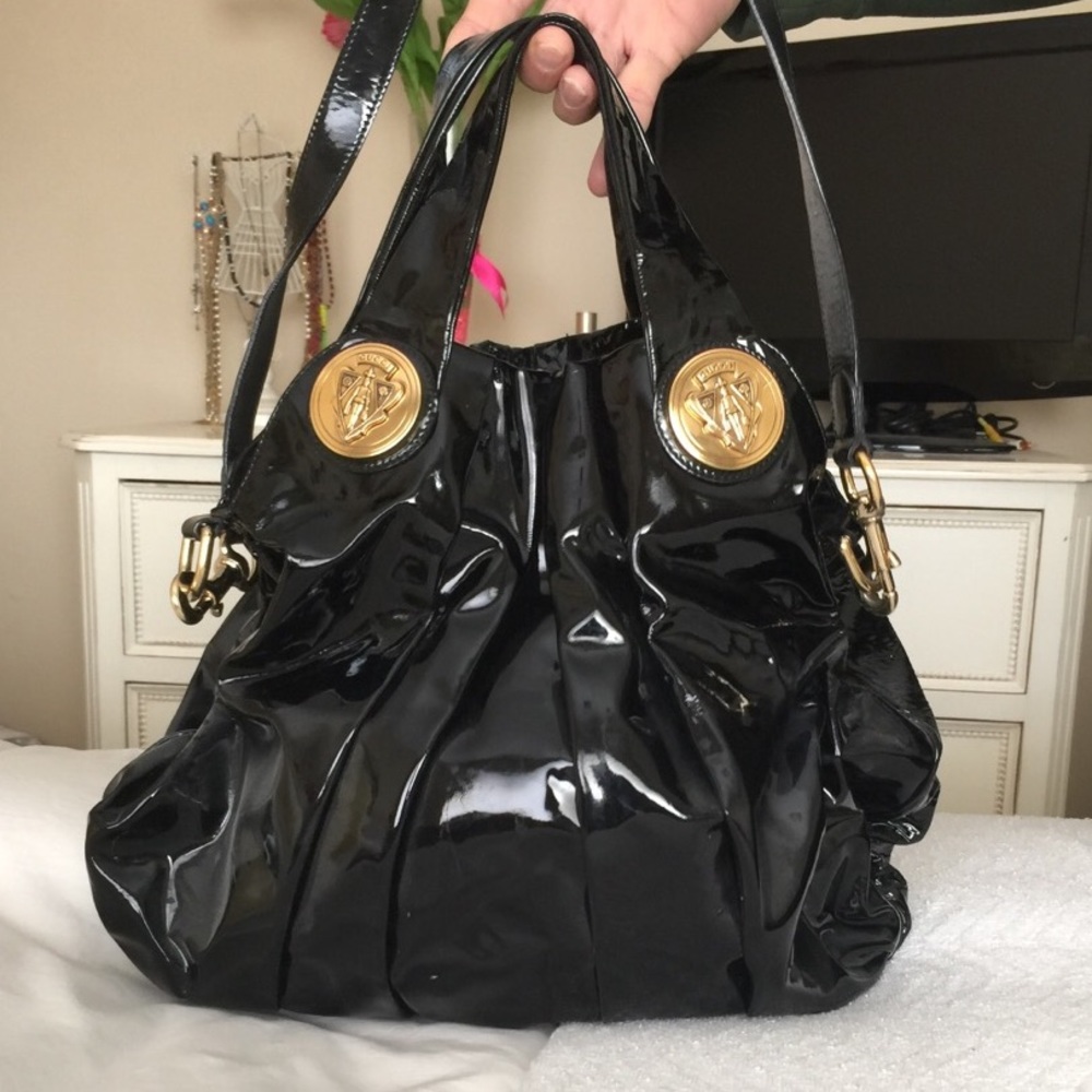 Gucci - Patent Leather Hysteria Handle Bag, Black - Picture 5 of 5