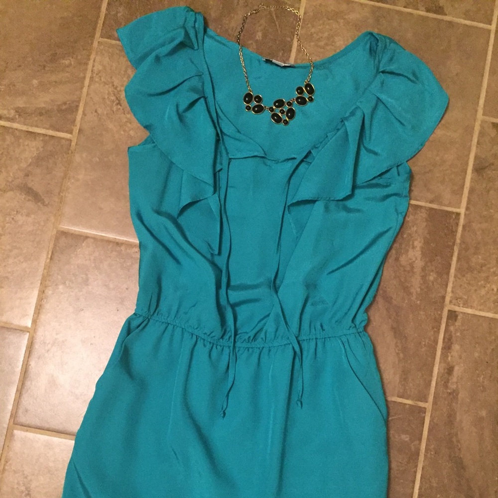 Worn 2x! Turquoise Sophia Christina size 10 dress.