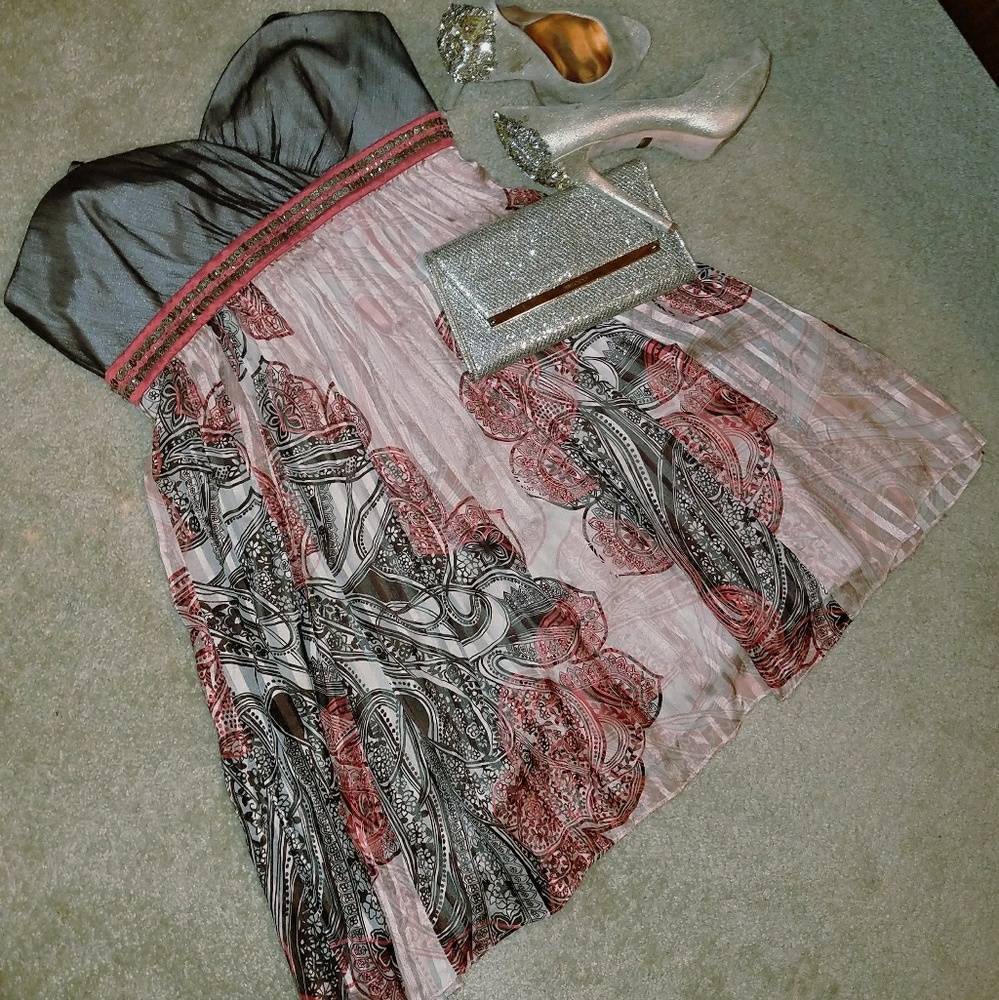 bcbg cocktail embellished dress