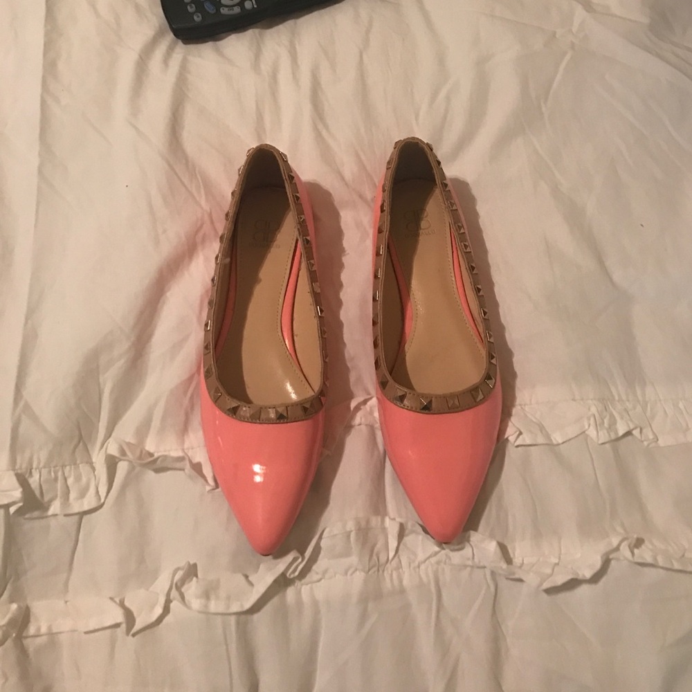 Dooballo pink studded flats