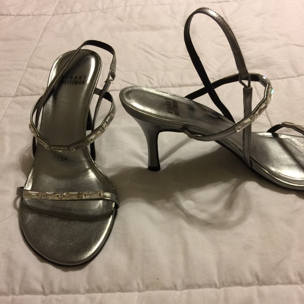 Silver Rhinestone Stuart Weizmann heels