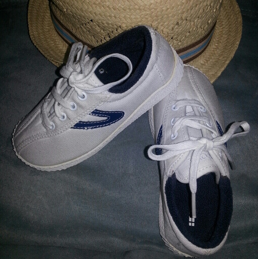 Tretorn White and Navy sneakers. New. Size 9T