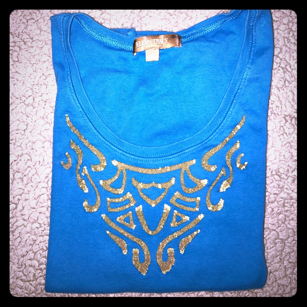 Ellen Tracy blue shirt