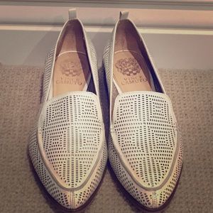 Vince Camuto White Leather Loafers