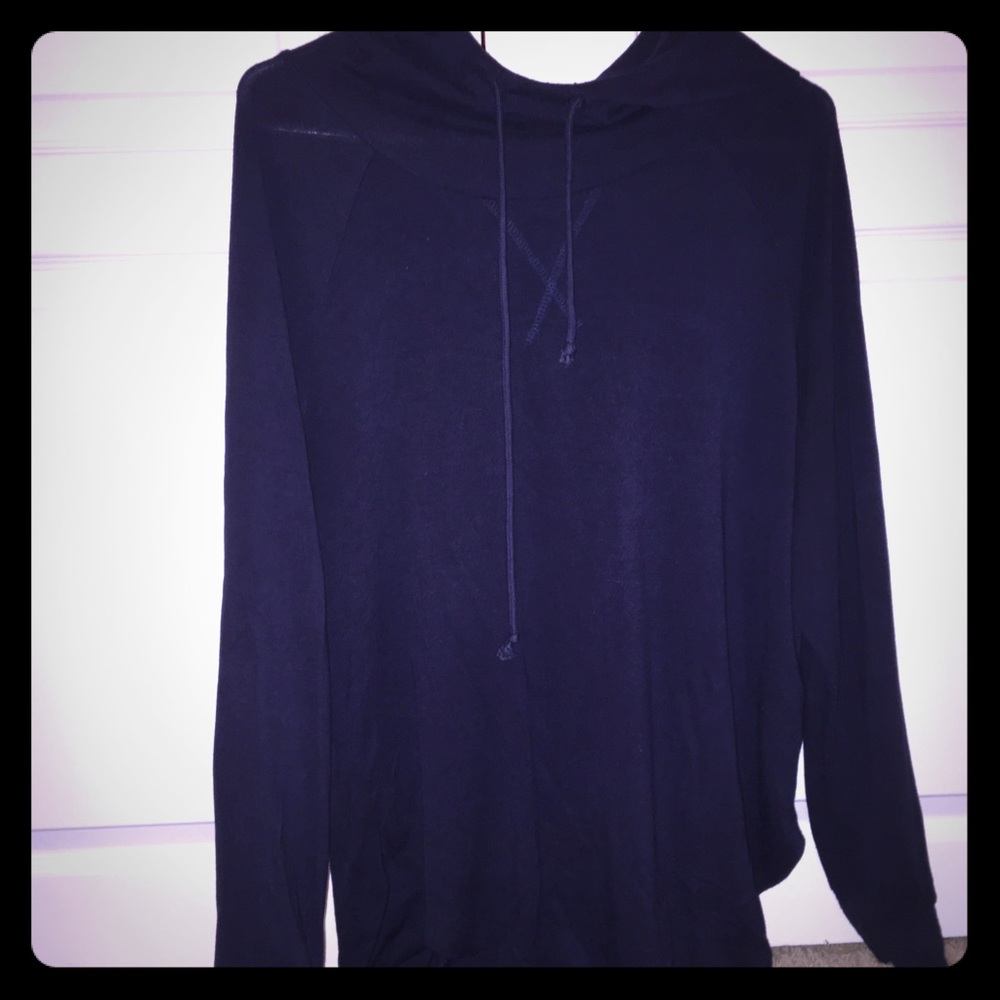 Pacsun navy high neck hoodie