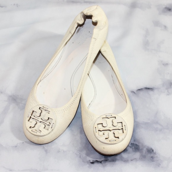 Tory Burch Shoes - Tory Burch Revas Ivory Pebbled Leather 8.5