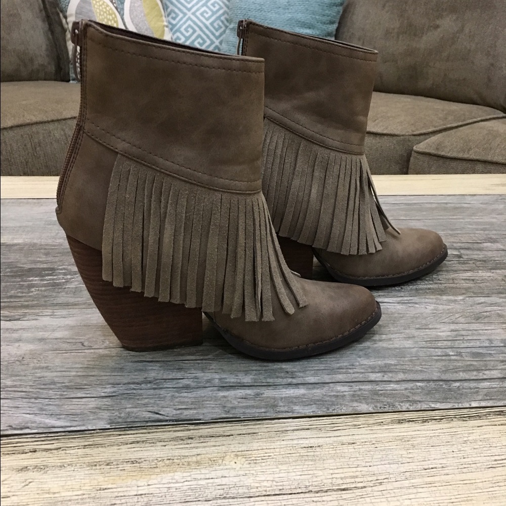 Very Volatile Fringe Ankle Bootie