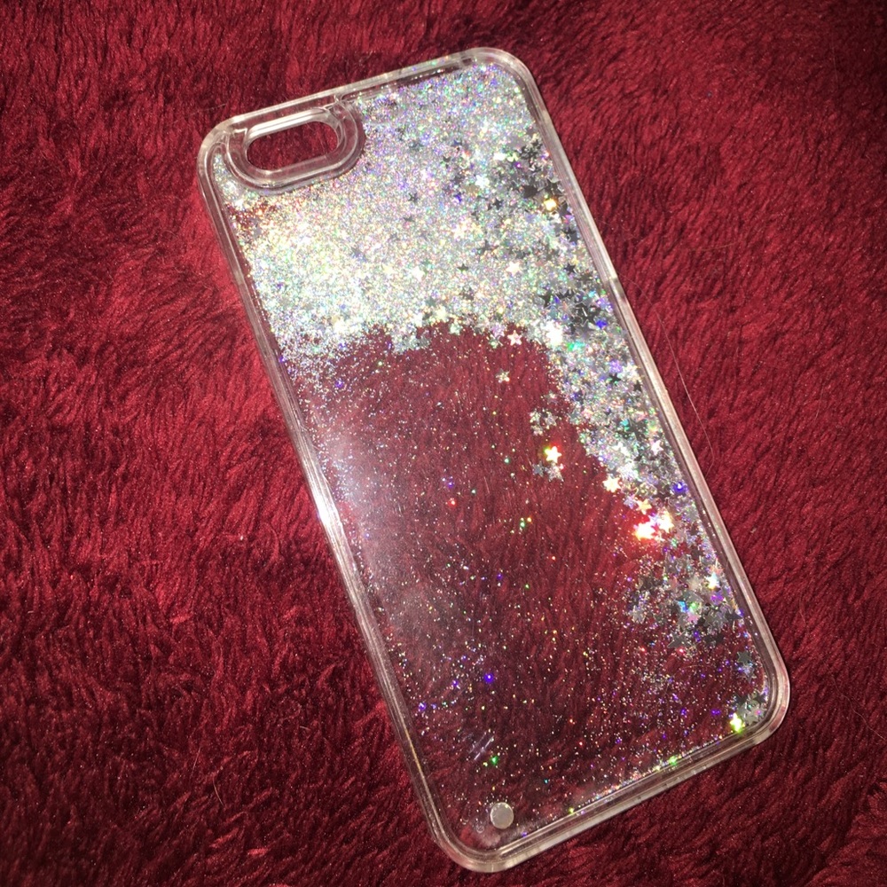 cute silver glitter case