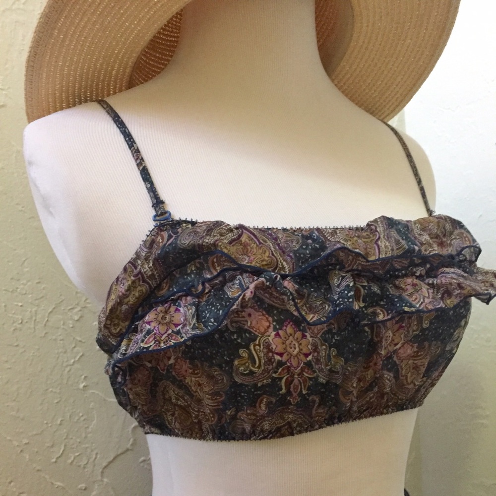 Sheer Ruffle Bandeau Top