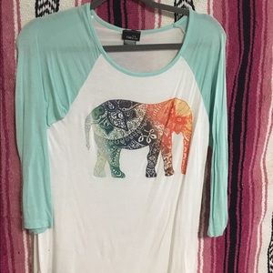Elephant baseball tee
