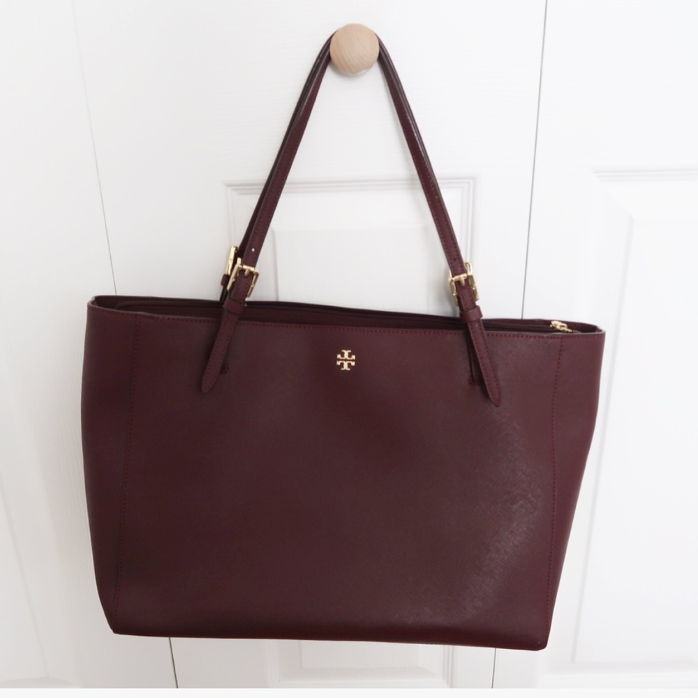 Tory Burch LARGE tote bag in plum