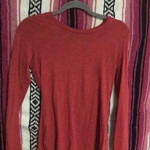Plain red long sleeve tee