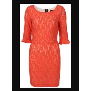 Coral lace dress