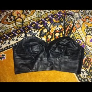 Leather asos top
