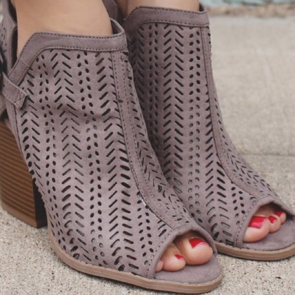 Taupe Buckle Booties - Picture 3 of 4