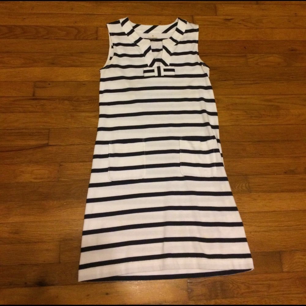 Kate Spade White and Blue Striped Shift Dress
