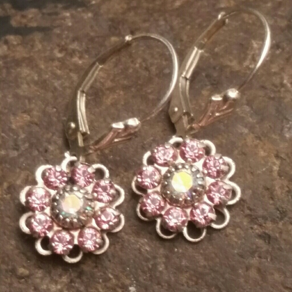 STERLING SILVER AND SWAROVSKI CRYSTAL EARRINGS