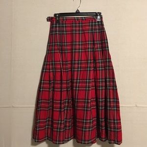 Pendleton Wool Red Plaid Skirt