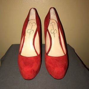 Jessica Simpson Red Suede Pumps