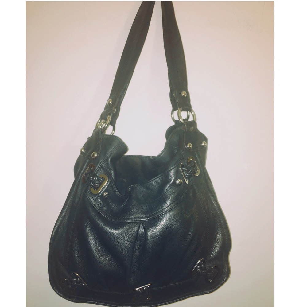 b makowsky black leather satchel