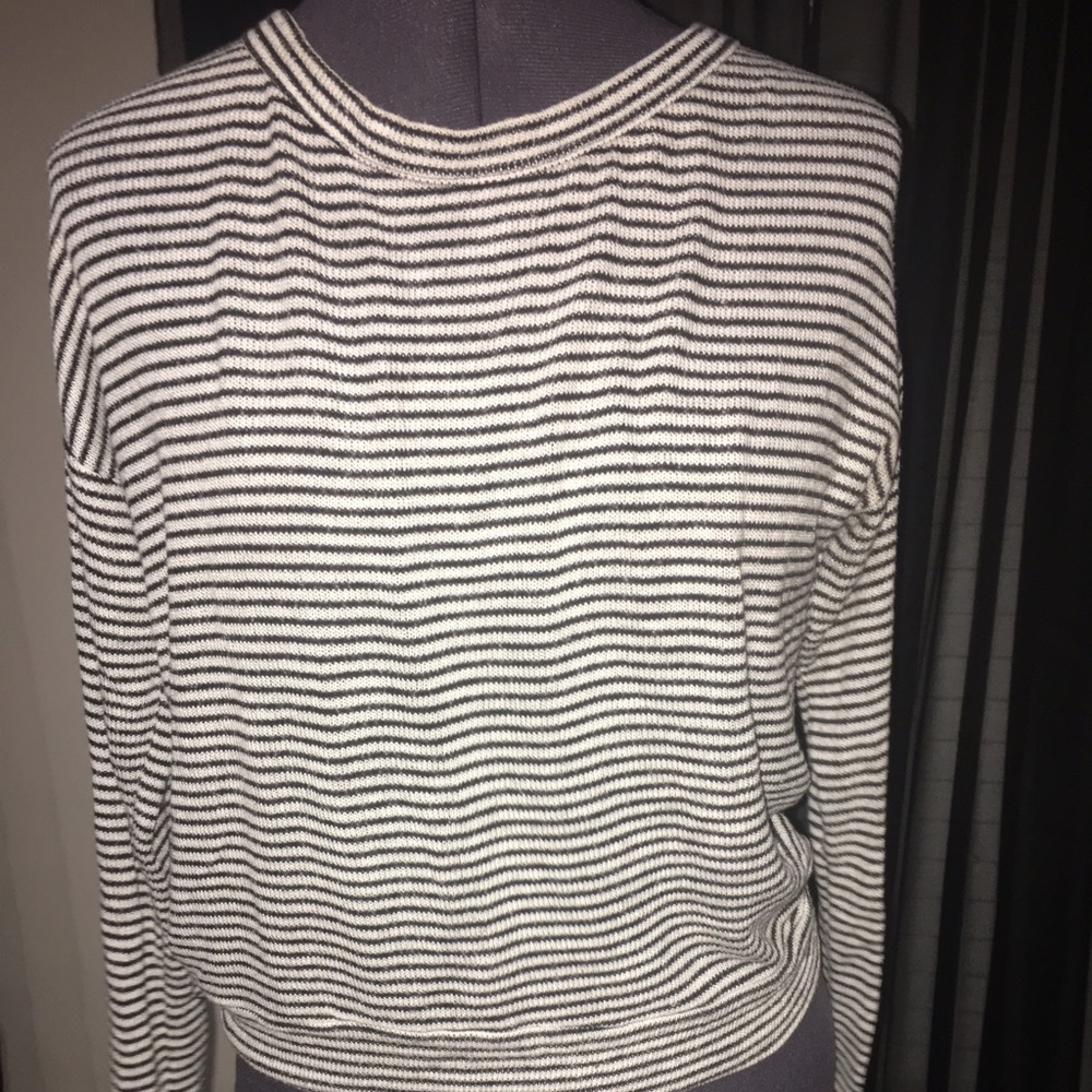 Black and white striped top