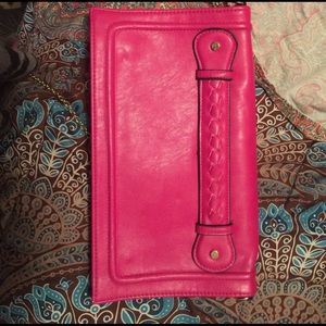 Hot pink crossover/clutch bag