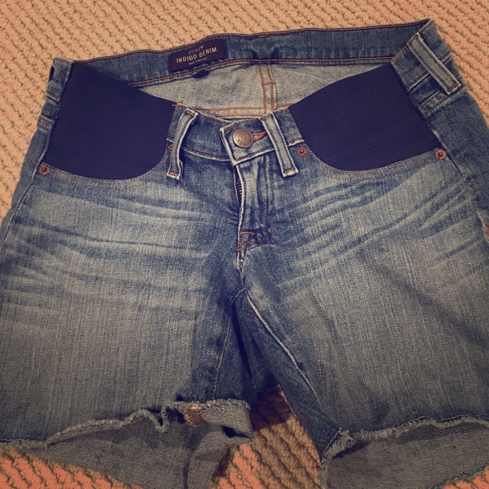 J crew denim maternity shorts