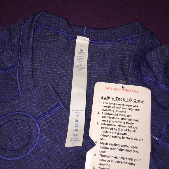 NWT Swiftly Tech Long Sleeve Crew sapphire blue - Picture 8 of 8
