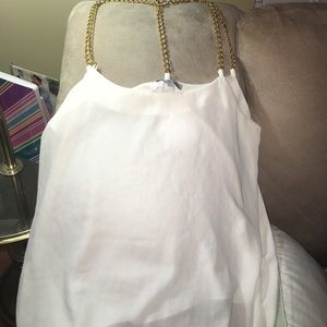 White/gold chained blouse