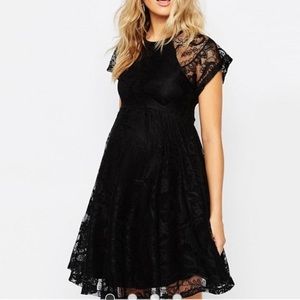Black skater maternity dress