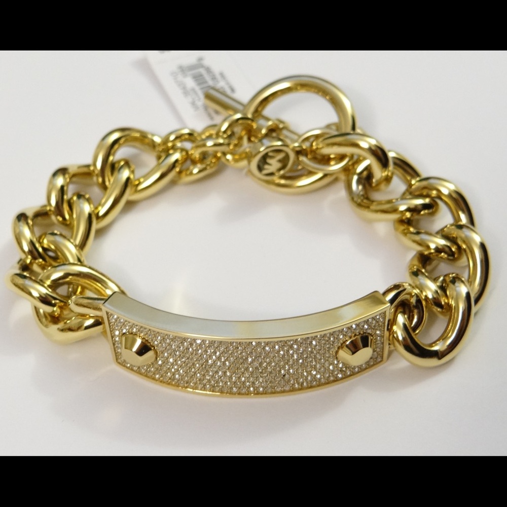 New Authentic Michael Kors Pave Toggle Bracelet