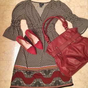 Fun & Flirty dress with crossover neckline