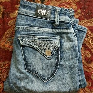 Form fitting straight leg jeans