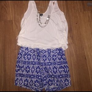 J.Crew blue and white printed shorts