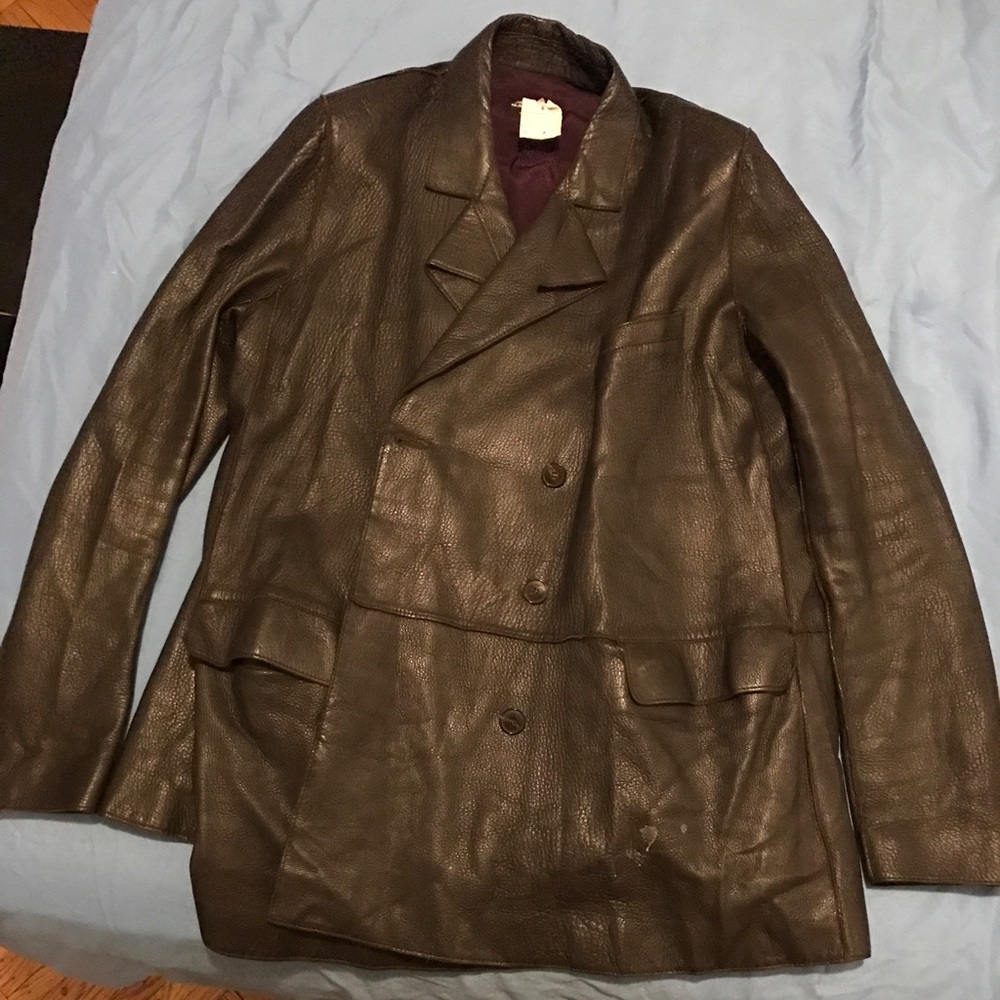 Beautiful Jean Paul Gaultier leather swing blazer