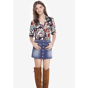 Floral button up top