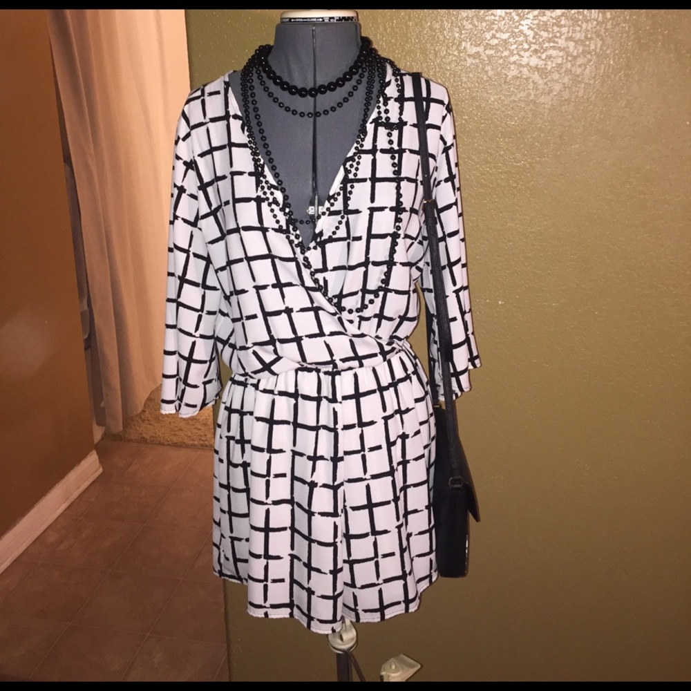 Black and White Romper size Medium 6-8
