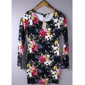 NWT F21 | Long Sleeve Floral Bodycon