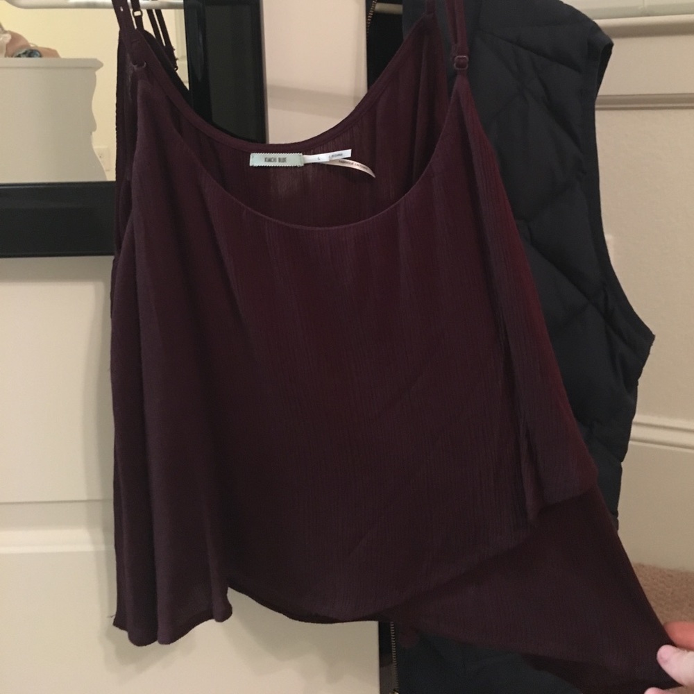 Maroon layered tank top: NEVER WORN