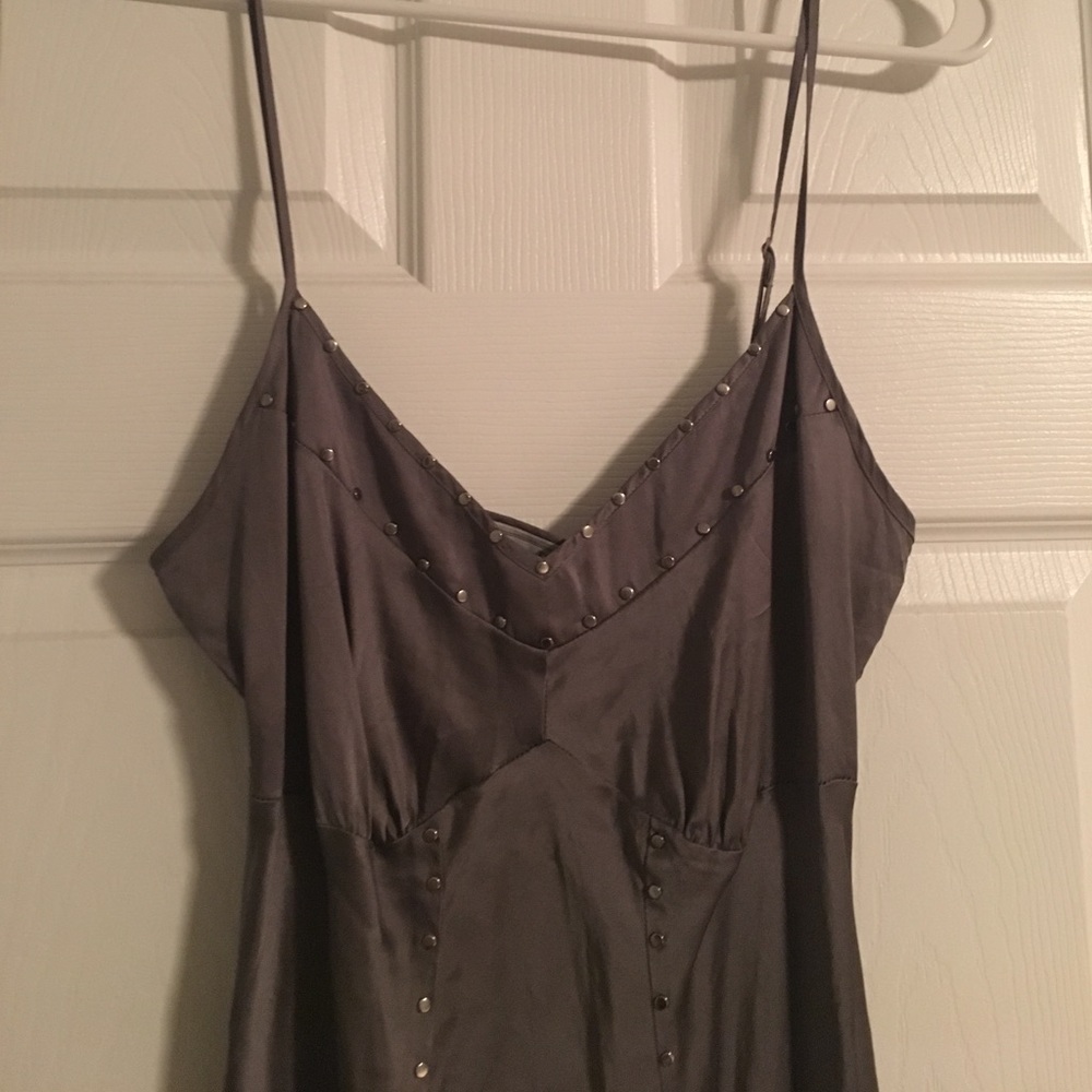 Silver BCBG dress with studs.