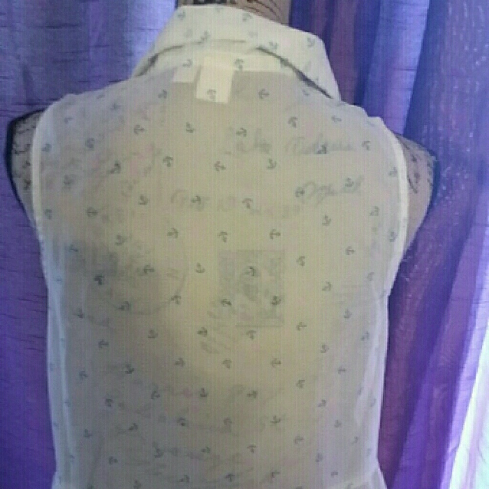 FOR DANIELLE, Roxy sheer button up with anchors - Picture 2 of 3