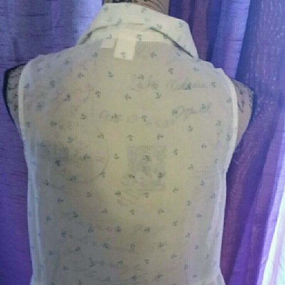 FOR DANIELLE, Roxy sheer button up with anchors - Picture 2 of 3