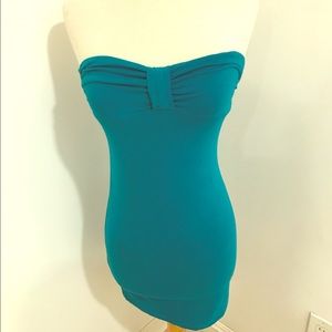Sexy Strapless Dress 👗 Tropical Green