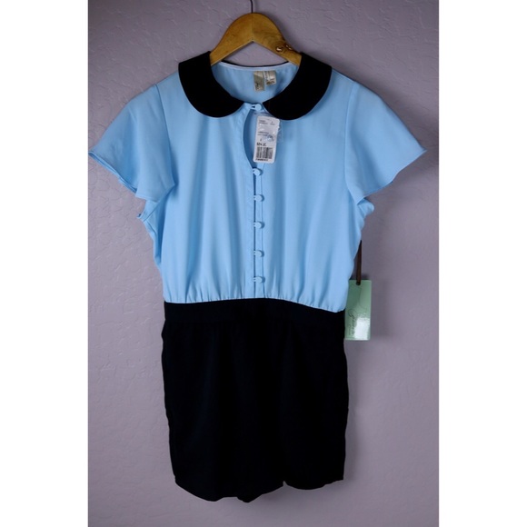 NWT F21 | Powder Blue and Black Romper - Picture 1 of 3
